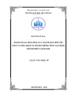 Đánh giá sự hài lòng của người dân đối với chất lượng dịch vụ hành chính công tại UBND thành phố cam ranh  