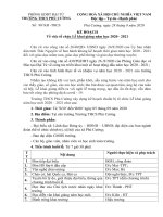 Kế hoạch khai giảng năm học 2020 - 2021