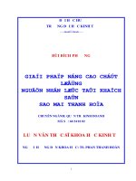 NÂNG CAO CHẤT LƯỢNG NGUỒN NHÂN lực tại KHÁCH sạn SAO MAI   THANH hóa 