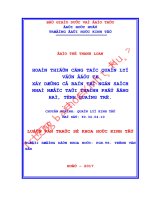 Hoàn thiện công tác quản lý vốn đầu tư xây dựng cơ bản từ ngân sách nhà nước trên địa bàn thành phố đông hà, tỉnh quảng trị 