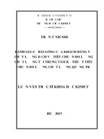 Đánh giá sự hài lòng của khách hàng về chất lượng dịch vụ tiêu chuẩn đo lường chất lượng tại trung tâm kỹ thuật tiêu chuẩn đo lường chất lượng quảng trị 
