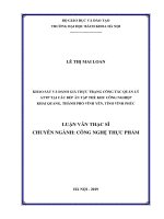 Khảo sát và đánh giá thực trạng công tác quản lý an toàn thực phẩm tại các bếp ăn tập thể các trường bán trú trên địa bàn thành phố Hạ Long tỉnh Quảng Ninh