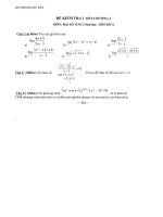 Download Đề và ĐA Kiểm tra chương 4 môn Đại số 11