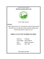 Thực hiện công tác cấp mới giấy chứng nhận quyền sử dụng đất tại thị trấn nông trường phong hải, huyện bảo thắng, tỉnh lào cai 