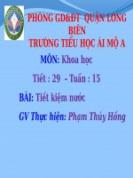 Tuần 15 - BÀI: Tiết kiệm nước