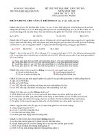 Download Đề và đáp án thi thử đại học lần thứ 3 môn sinh học