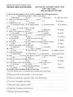 TÀI LIỆU ÔN TẬP MÔN TIẾNG ANH 7 (HỆ 7 NĂM)