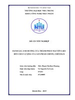 Đánh giá ảnh hưởng của thành phần nguyên liệu đến chất lượng của sản phẩm chitin, chitosan  