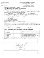 Đề thi HK1 lớp 5 môn Khoa học năm 2020 2021 đề 2