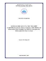 Đánh giá hiệu quả của việc thả ghép cá rô phi oreochromis niloticus (linnaeus,1758) trong ao tôm nuôi công nghiệp tại trung tâm khuyến nông khuyến ngư cà mau  
