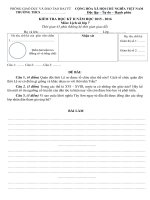 Đề và Hướng dẫn chấm kiểm tra học kỳ II môn Lịch sử lớp 7 năm học 2015 - 2016