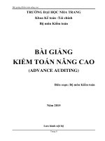 Bài giảng kiểm toán nâng cao 