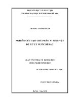 Nghiên cứu tạo chế phẩm vi sinh vật để xử lý nước rỉ rác