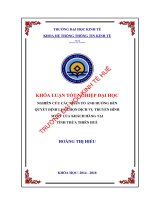 Nghiên cứu các nhân tố ảnh hưởng đến quyết định lựa chọn dịch vụ truyền hình MyTV của khách hàng tại thừa thiên huế 