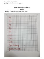 bài tập thực hành tuần 21 cho học sinh lớp 1 trong thời gian nghỉ dịch bệnh covid  19  tiểu học huỳnh kiến hoa