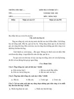 Đề thi HK1 môn Tiếng việt lớp 2 năm 2020 2021 đề 3