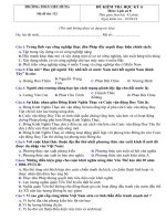 Đề kiểm tra học kì II môn Lịch sử 8 năm học 2018 - 2019