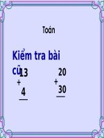 Tuần 29 - Toán 1 - Phép cộng, trừ trong phạm vi 100 không nhớ 2