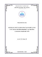 Đánh giá chất lượng đào tạo nghề lái xe ô tô bằng mô hình HEdPERF tại trường cao đẳng nghề phú yên  