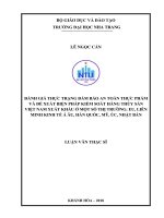 Đánh giá thực trạng đảm bảo an toàn thực phẩm và đề xuất biện pháp kiểm soát hàng thủy sản việt nam xuất khẩu ở một số thị trường EU, liên minh kinh tế á âu, hàn quốc, mỹ, úc, nhật bản  