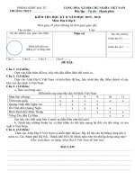 Đề và Hướng dẫn chấm kiểm tra học kỳ II môn Địa lí lớp 8 năm học 2015 - 2016