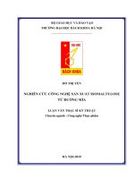 Nghiên cứu công nghệ sản xuất isomaltulose từ đường mía