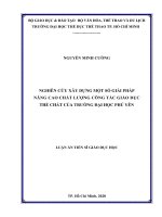 Luận án tiến sĩ nghiên cứu xây dựng một số giải pháp nâng cao chất lượng công tác giáo dục thể chất của trường 