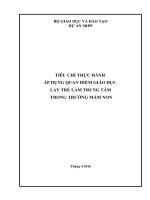 TIÊU CHÍ THỰC HÀNH  ÁP DỤNG QUAN ĐIỂM GIÁO DỤC  LẤY TRẺ LÀM TRUNG TÂM  TRONG TRƯỜNG MẦM NON