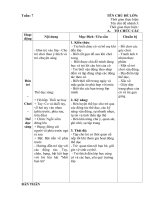 Giáo án chủ nhiệm tuần 7: Tôi cần gì để lớn lên và khỏe mạnh