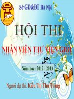 Bài giới thiệu sách của nhân viên thư viện Kiều Thu Trang-THCS Sen Chiểu-Huyện Phúc Thọ SBD 25 -