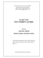 Xây dựng chương trình sinh tự động mã đối tượng 