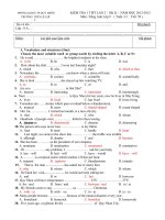 Download Đề và đáp án kiểm tra HKII tiếng anh 9