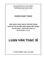 Ứng dụng thuật giải di truyền trong thiết kế tối ưu kiến trúc mạng viễn thông 