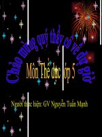 Tháng 11: Thể dục lớp 5 Động tác điều hòa – Trò chơi “Chạy nhanh theosố”TRÒ CHƠI : DẪN BÓNG