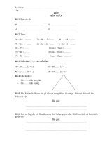 ÔN TẬP HÈ - MÔN TOÁN + MÔN TIẾNG VIỆT LỚP 1 - ĐỀ 7