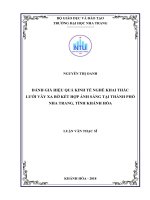 Đánh giá hiệu quả kinh tế nghề khai thác lưới vây xa bờ kết hợp ánh sáng tại thành phố nha trang, tỉnh khánh hòa  
