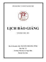 Lịch báo giảng khối 1 từ tuần 1 đến tuần 10