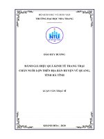 Đánh giá hiệu quả kinh tế trang trại chăn nuôi lợn trên địa bàn huyện vũ quang, tỉnh hà tĩnh  