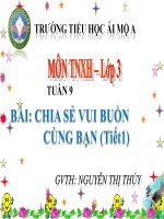 Tuần 9 - Bài: Chia sẻ vui buồn cùng bạn