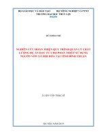 Nghiên cứu hoàn thiện quy trình chất lượng dự án đầu tư chợ Phan Thiết sử dụng nguồn vốn xã hội hóa tại tỉnh Bình Thuận (Luận văn thạc sĩ)
