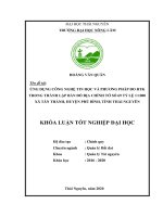 Ứng dụng công nghệ tin học và phương pháp đo RTK trong thành lập bản đồ địa chính tờ số 69 tỉ lệ 1 1000 xã tân thành, huyện phú bình, tỉnh thái nguyên 