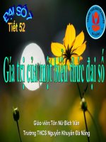 Tiet 52. Gia tri cua mot bieu thuc dai so