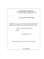 Nghiên cứu các yếu tố công nghệ ảnh hưởng đến chất lượng của sản phẩm cơm dừa sấy