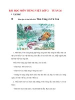 PHIẾU BÀI TẬP MÔN TV  LỚP 2 -TUẦN 26 k2