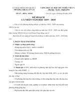 Kế hoạch cá nhân năm học 2019 - 2020 giáo viên Dương Thị Mỹ Duyên