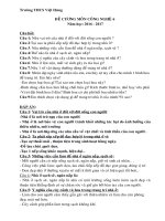 Đề cương môn Công nghệ 6 HKI năm học 2016 - 2017