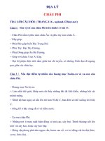 KHỐI 5 - ĐỊA LÍ : ĐÁP ÁN - TUẦN 25