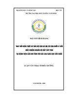 Thay đổi kiến thức và thái độ cho bà mẹ có con dưới 5 tuổi mắc nhiễm khuẩn hô hấp cấp tính tại bệnh viện sản nhi tỉnh yên bái sau giáo dục sức khỏe 