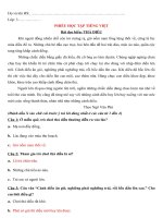 KHỐI 3 - PHIẾU HỌC TẬP TIẾNG VIỆT - ĐÁP ÁN -  TUẦN 25