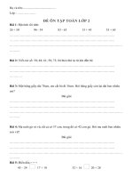 Bài ôn tập ở nhà cho học sinh lớp 2 trong thời gian nghỉ dịch bệnh Covid-19 (lần 2)